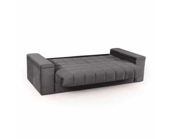 Verona диван-кровать прямой велюр серый, изображение 5 | Интернет магазин мебели и декора LifeDekor