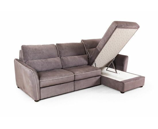 Marco диван-кровать с шезлонгом замша серый, изображение 4 | Интернет магазин мебели и декора LifeDekor