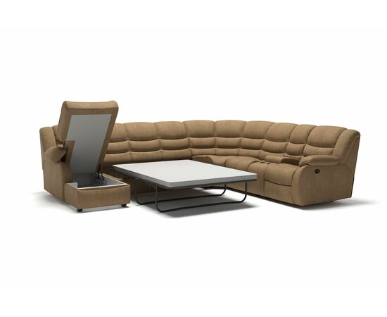 Ridberg диван-кровать угловой с шезлонгом замша бежевый, изображение 3 | Интернет магазин мебели и декора LifeDekor