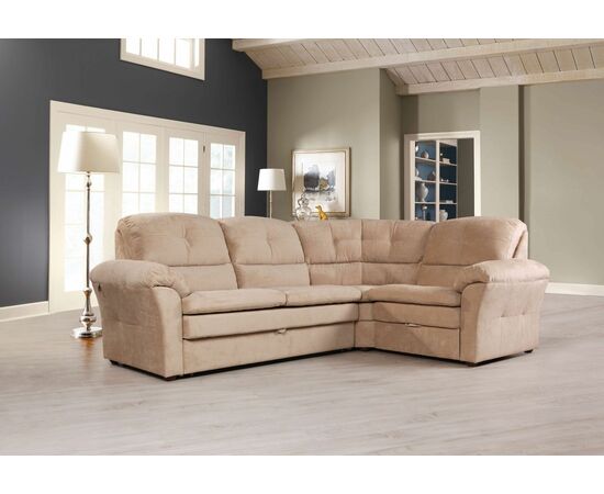 Diamante диван-кровать угловой велюр бежевый | Интернет магазин мебели и декора LifeDekor