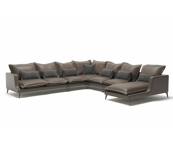 Rey угловой диван с шезлонгом замша серый | Интернет магазин мебели и декора LifeDekor