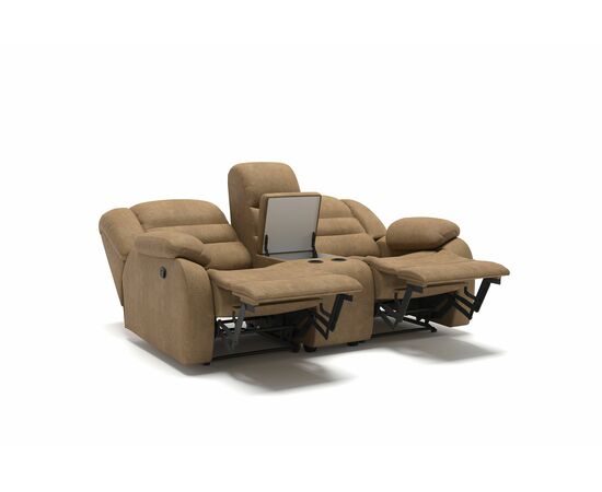 Ridberg диван 2 реклайнера и бар замша бежевый, изображение 2 | Интернет магазин мебели и декора LifeDekor