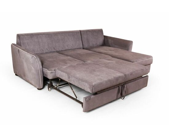 Marco диван-кровать с шезлонгом замша серый, изображение 5 | Интернет магазин мебели и декора LifeDekor