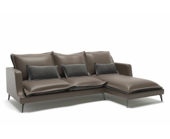 Rey диван с шезлонгом замша серый | Интернет магазин мебели и декора LifeDekor