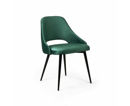 Стул William, бархат зелёный 19/ черный конус | Интернет магазин мебели и декора LifeDekor