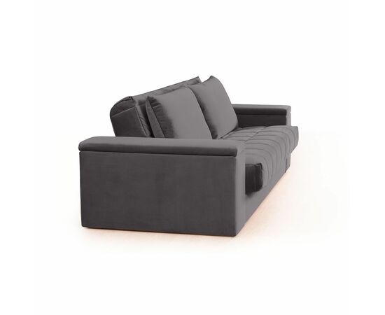 Verona диван-кровать прямой велюр серый, изображение 3 | Интернет магазин мебели и декора LifeDekor