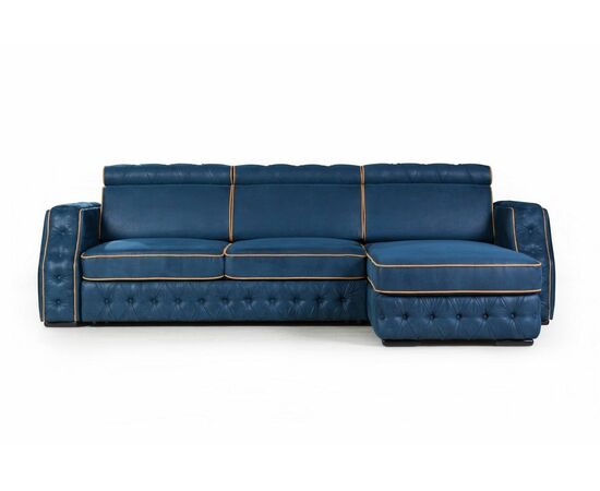 Portofino угловой диван-кровать замша синий, изображение 6 | Интернет магазин мебели и декора LifeDekor