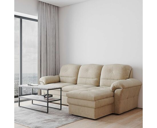 Diamante диван-кровать с шезлонгом велюр бежевый, изображение 9 | Интернет магазин мебели и декора LifeDekor