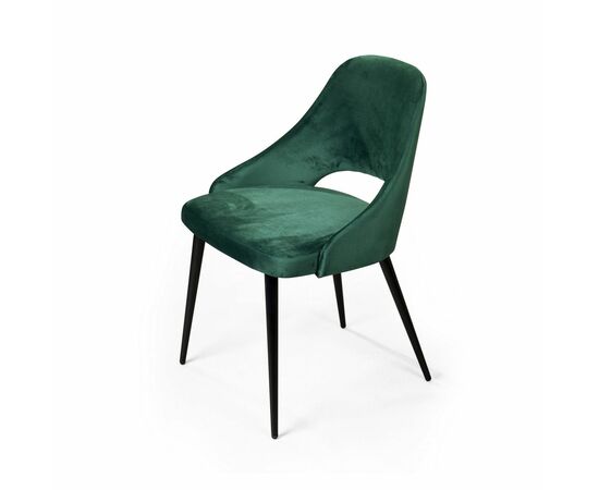 Стул William, бархат зелёный 19/ черный конус, изображение 6 | Интернет магазин мебели и декора LifeDekor