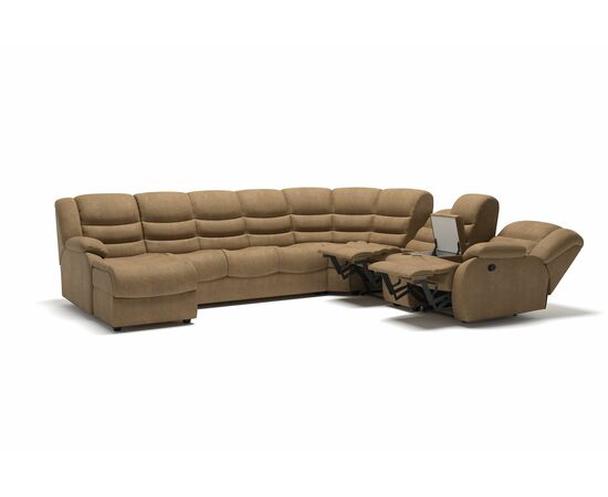 Ridberg диван-кровать угловой с шезлонгом замша бежевый, изображение 2 | Интернет магазин мебели и декора LifeDekor