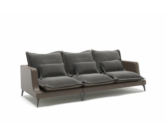 Rey диван прямой трехместный замша серый, изображение 2 | Интернет магазин мебели и декора LifeDekor