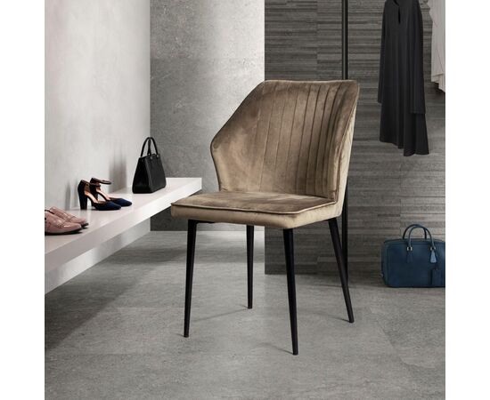 Стул Berg, бархат пепельно-бежевый 25, изображение 2 | Интернет магазин мебели и декора LifeDekor