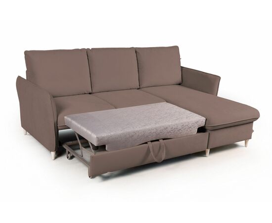 Hans диван-кровать с шезлонгом рогожка серый | Интернет магазин мебели и декора LifeDekor