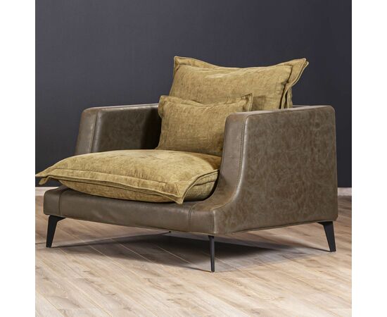 Rey кресло замша зеленый/серый, изображение 2 | Интернет магазин мебели и декора LifeDekor