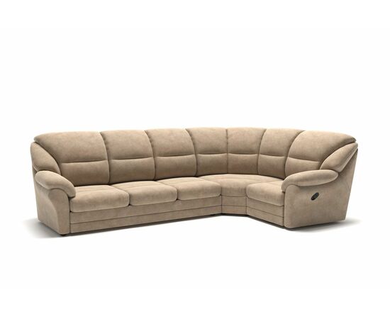 San-Remo угловой диван-кровать с реклайнером велюр бежевый | Интернет магазин мебели и декора LifeDekor