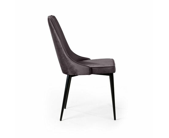 Стул Oliver, бархат антрацит 14/ чёрный конус, изображение 4 | Интернет магазин мебели и декора LifeDekor