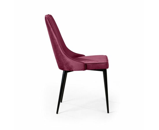 Стул Oliver, бархат красный 16/ чёрный конус, изображение 4 | Интернет магазин мебели и декора LifeDekor