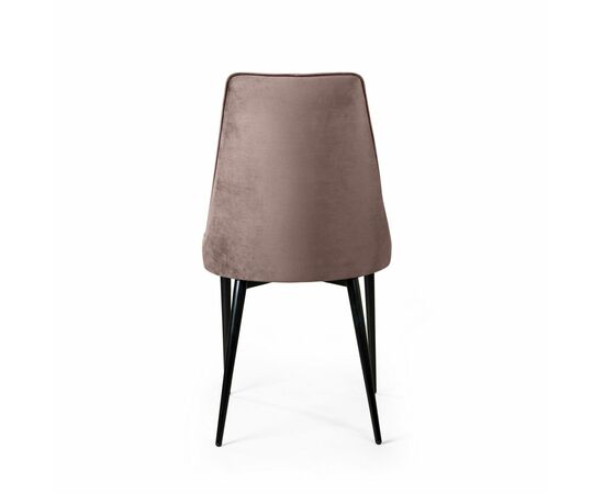 Стул Oliver, бархат пепельно-бежевый 25/ чёрный конус, изображение 6 | Интернет магазин мебели и декора LifeDekor