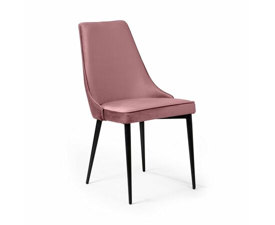 Стул Oliver, бархат пудровый 15/ чёрный конус, изображение 2 | Интернет магазин мебели и декора LifeDekor