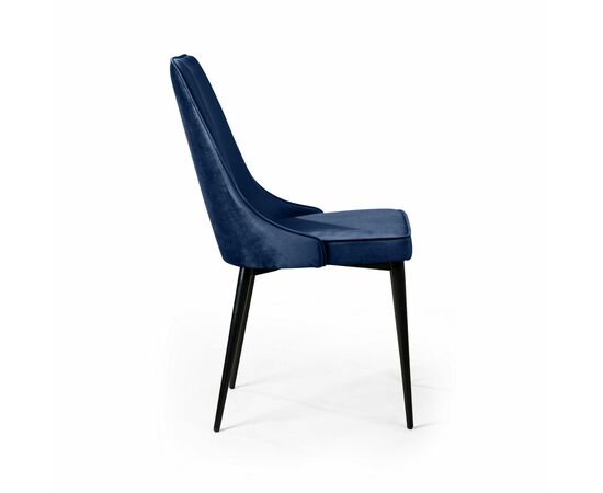 Стул Oliver, бархат синий 29/ чёрный конус, изображение 4 | Интернет магазин мебели и декора LifeDekor