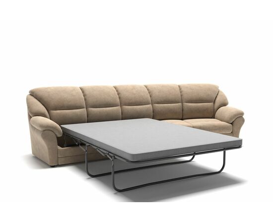 San-Remo диван-кровать с реклайнером и радиусным модулем велюр бежевый, изображение 5 | Интернет магазин мебели и декора LifeDekor