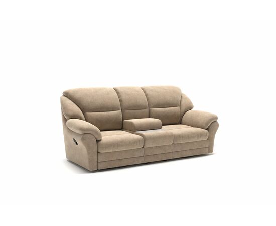 San-Remo диван 2 реклайнера и бар велюр бежевый, изображение 2 | Интернет магазин мебели и декора LifeDekor