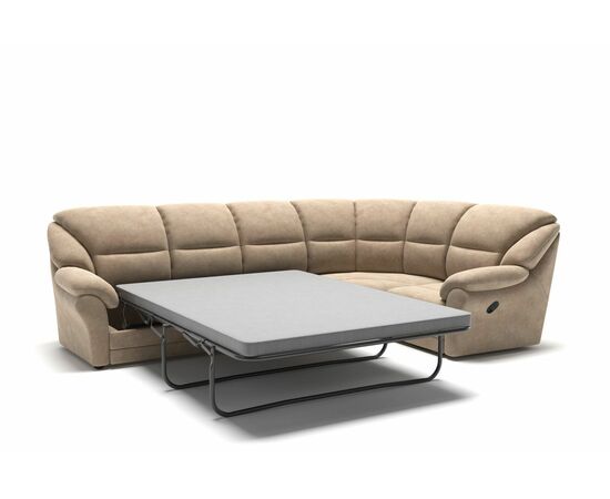 San-Remo угловой диван-кровать с реклайнером велюр бежевый, изображение 5 | Интернет магазин мебели и декора LifeDekor