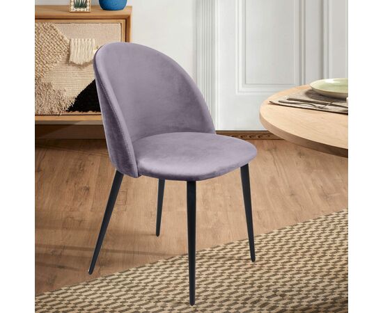 Стул Thomas, бархат светло-серый 26, изображение 9 | Интернет магазин мебели и декора LifeDekor