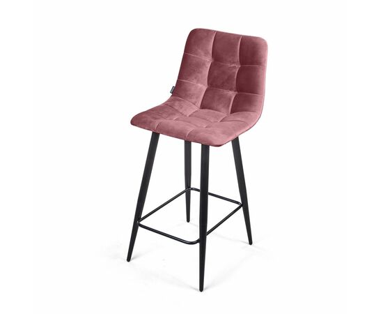 Стул полубарный UNO, бархат пудровый 15 / чёрный конус, изображение 7 | Интернет магазин мебели и декора LifeDekor