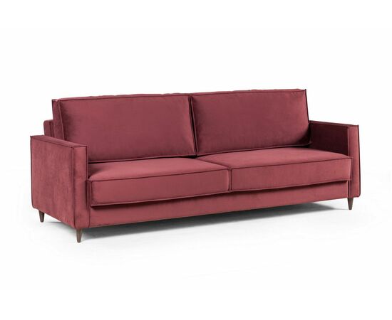 Keln диван-кровать трехместный прямой, велюр красный, изображение 2 | Интернет магазин мебели и декора LifeDekor