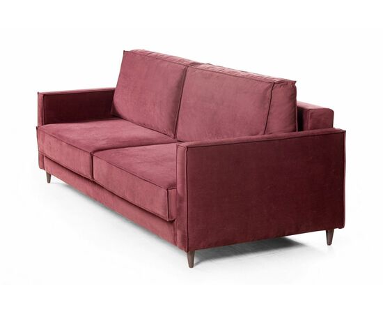 Keln диван-кровать трехместный прямой, велюр красный, изображение 3 | Интернет магазин мебели и декора LifeDekor