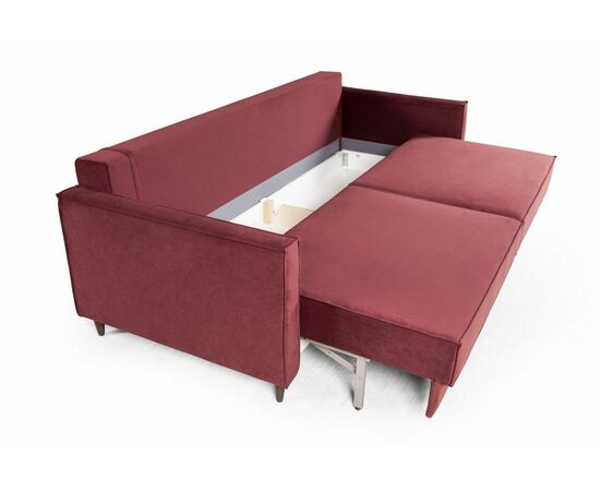 Keln диван-кровать трехместный прямой, велюр красный, изображение 6 | Интернет магазин мебели и декора LifeDekor