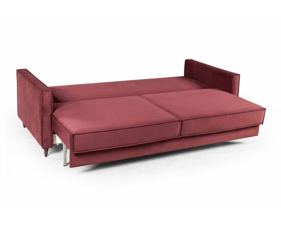 Keln диван-кровать трехместный прямой, велюр красный, изображение 7 | Интернет магазин мебели и декора LifeDekor