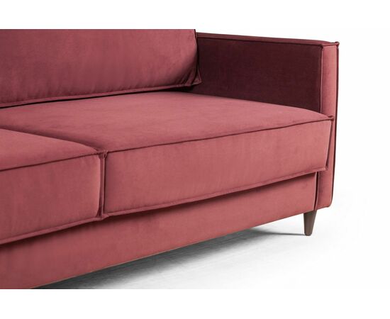 Keln диван-кровать трехместный прямой, велюр красный, изображение 8 | Интернет магазин мебели и декора LifeDekor