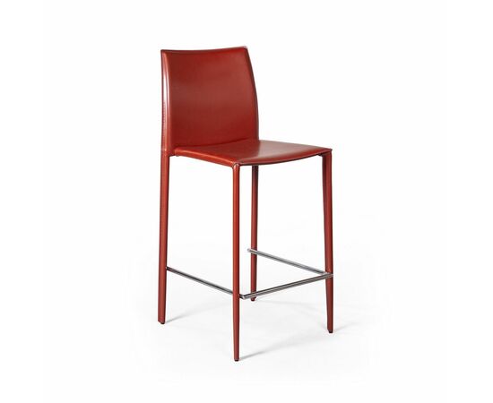 Стул полубарный Rolf, кожа ретро-красный | Интернет магазин мебели и декора LifeDekor