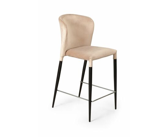 Стул полубарный Albert, бархат бежевый 5/опора конус, изображение 4 | Интернет магазин мебели и декора LifeDekor