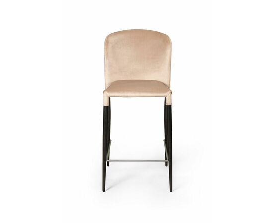 Стул полубарный Albert, бархат бежевый 5/опора конус, изображение 5 | Интернет магазин мебели и декора LifeDekor