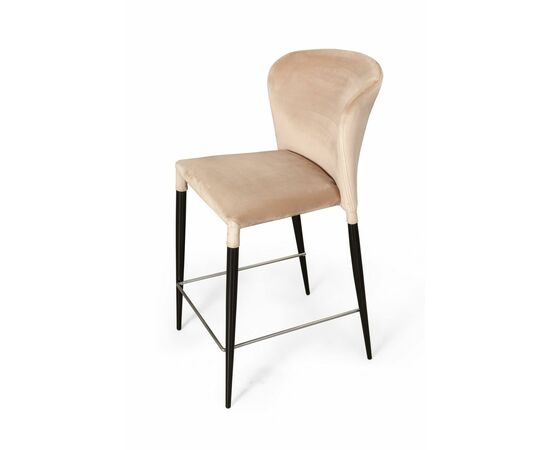 Стул полубарный Albert, бархат бежевый 5/опора конус, изображение 7 | Интернет магазин мебели и декора LifeDekor