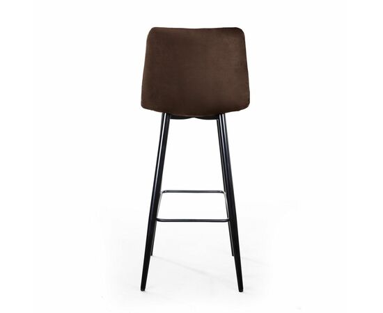 Стул барный UNO, бархат коричневый 12/ чёрный конус, изображение 6 | Интернет магазин мебели и декора LifeDekor