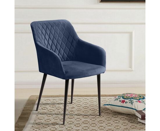 Стул с подлокотниками Robert, бархат синий 29, изображение 14 | Интернет магазин мебели и декора LifeDekor