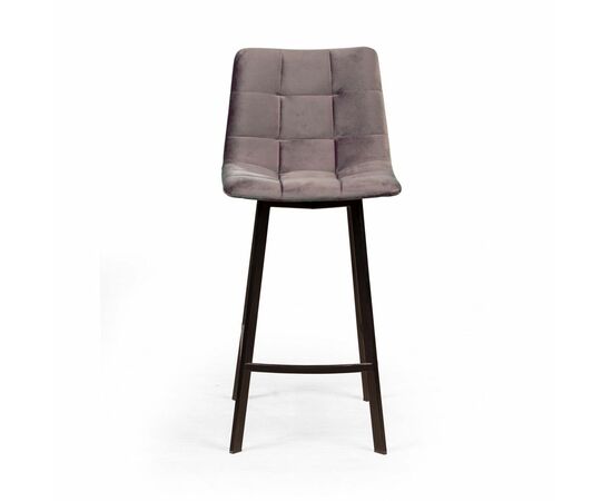 Стул полубарный UNO, бархат бежевый 5 / чёрный профиль, изображение 2 | Интернет магазин мебели и декора LifeDekor