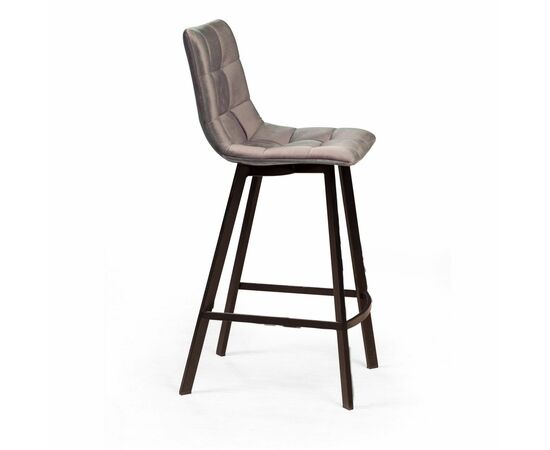 Стул полубарный UNO, бархат бежевый 5 / чёрный профиль, изображение 3 | Интернет магазин мебели и декора LifeDekor