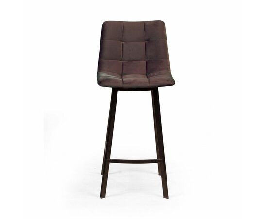 Стул полубарный UNO, бархат коричневый 12/ чёрный профиль, изображение 3 | Интернет магазин мебели и декора LifeDekor