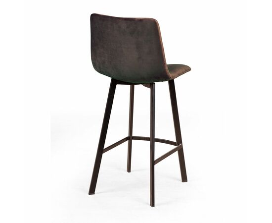 Стул полубарный UNO, бархат коричневый 12/ чёрный профиль, изображение 5 | Интернет магазин мебели и декора LifeDekor