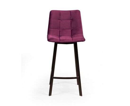 Стул полубарный UNO, бархат красный 16 / чёрный профиль, изображение 3 | Интернет магазин мебели и декора LifeDekor