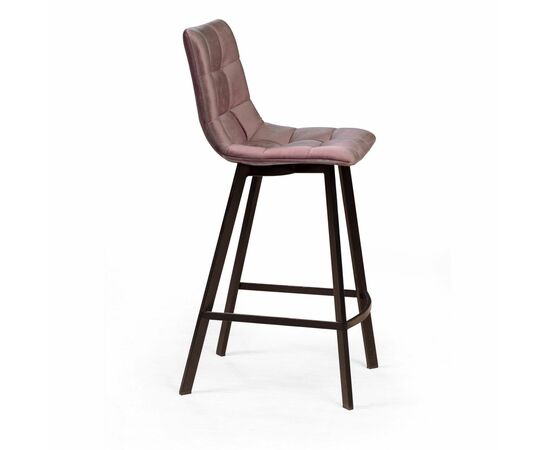 Стул полубарный UNO, бархат пудровый 15 / чёрный профиль, изображение 3 | Интернет магазин мебели и декора LifeDekor