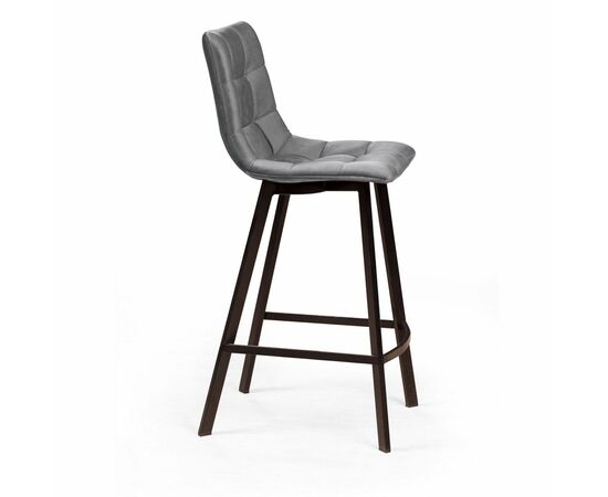 Стул полубарный UNO, бархат светло-серый 26/ чёрный профиль, изображение 4 | Интернет магазин мебели и декора LifeDekor