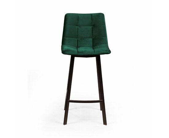 Стул полубарный UNO, бархат зелёный 19/ чёрный профиль, изображение 3 | Интернет магазин мебели и декора LifeDekor