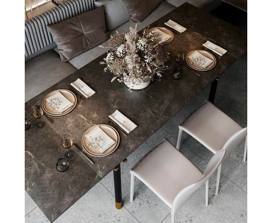 Стол обеденный Trump (160+40+40), керамика серая | Интернет магазин мебели и декора LifeDekor