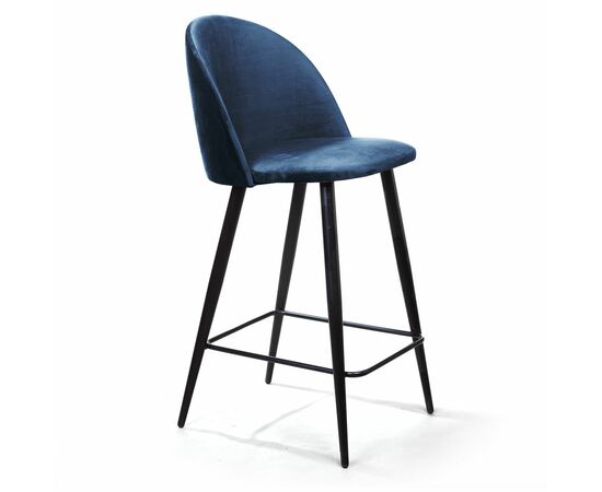 Стул полубарный Thomas, бархат синий 29, изображение 3 | Интернет магазин мебели и декора LifeDekor